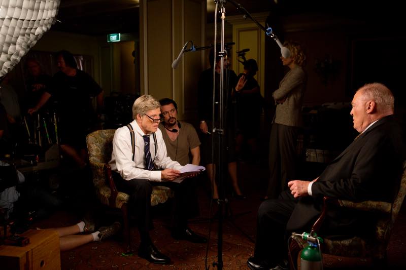 Left to right: Robert Redford, Director James Vanderbilt and Stacy Keach Photo by Lisa Tomasetti © 2015 RatPac Truth LLC., Courtesy of Sony Pictures Classics 