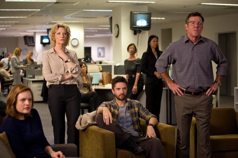 Left to right: Elisabeth Moss as Lucy Scott, Cate Blanchett as Mary Mapes, Topher Grace as Mike Smith and Dennis Quaid as Lt. Colonel Roger Charles Photo by Lisa Tomasetti © 2015 RatPac Truth LLC., Courtesy of Sony Pictures Classics 