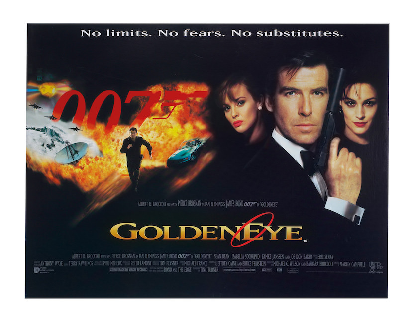 'GoldenEye' theatrical poster. Eon Productions, Designed by Terry O’Neill, Keith Hamshere and George Whitear.