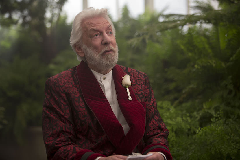 Donald Sutherland stars as ‘President Snow’ in THE HUNGER GAMES: MOCKINGJAY - PART 2. Photo Credit: Murray Close