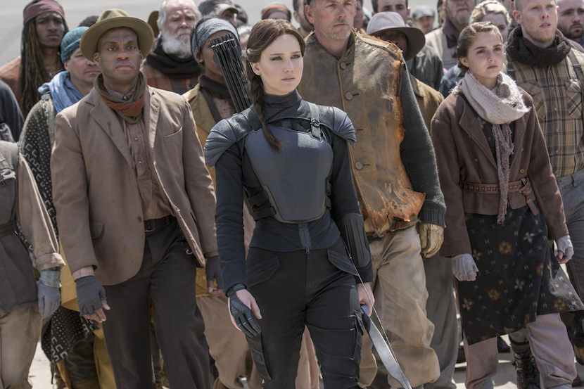 Katniss fully inhabits her role as the Mockingjay. Photo Credit: Murray Close