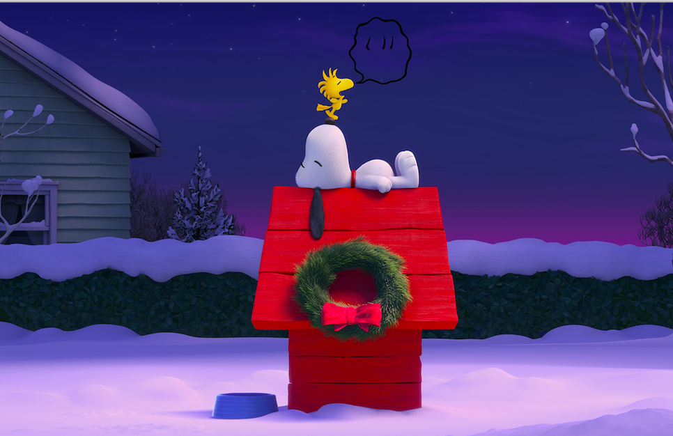 Snoopy and Woodstock have a quiet moment. Photo credit: 20th Century Fox & Peanuts Worldwide LLC