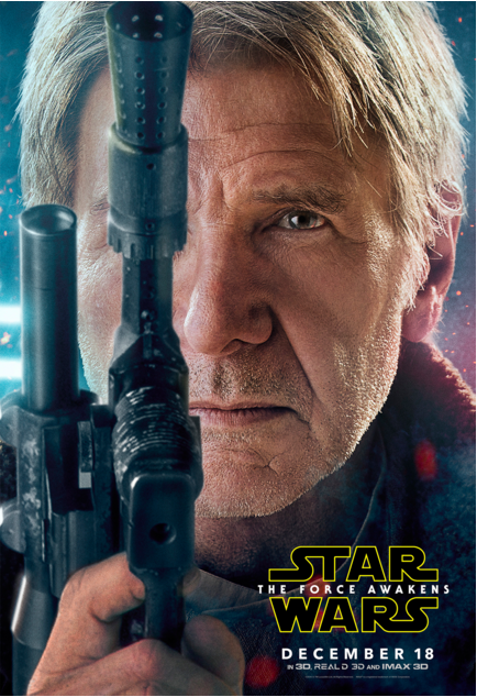 Han Solo (Harrison Ford)'s character poster. Courtesy Walt Disney Pictures/Lucasiflm