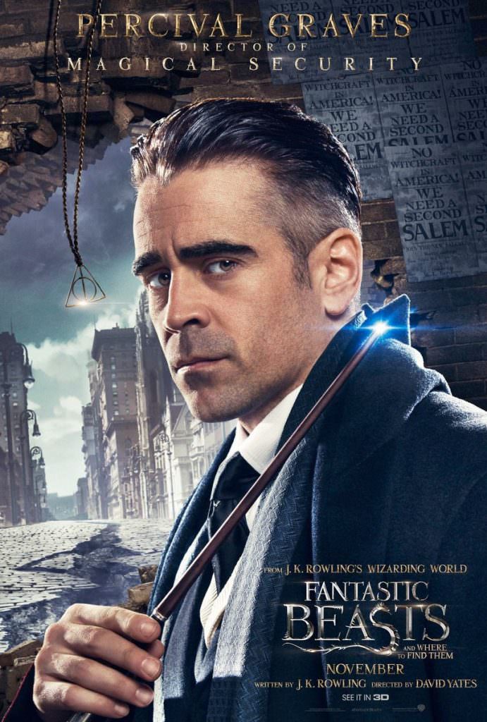 Colin Farrell as Percival Graves in a poster for Fantastic Beasts and Where to Find Them. Courtesy Warner Bros.