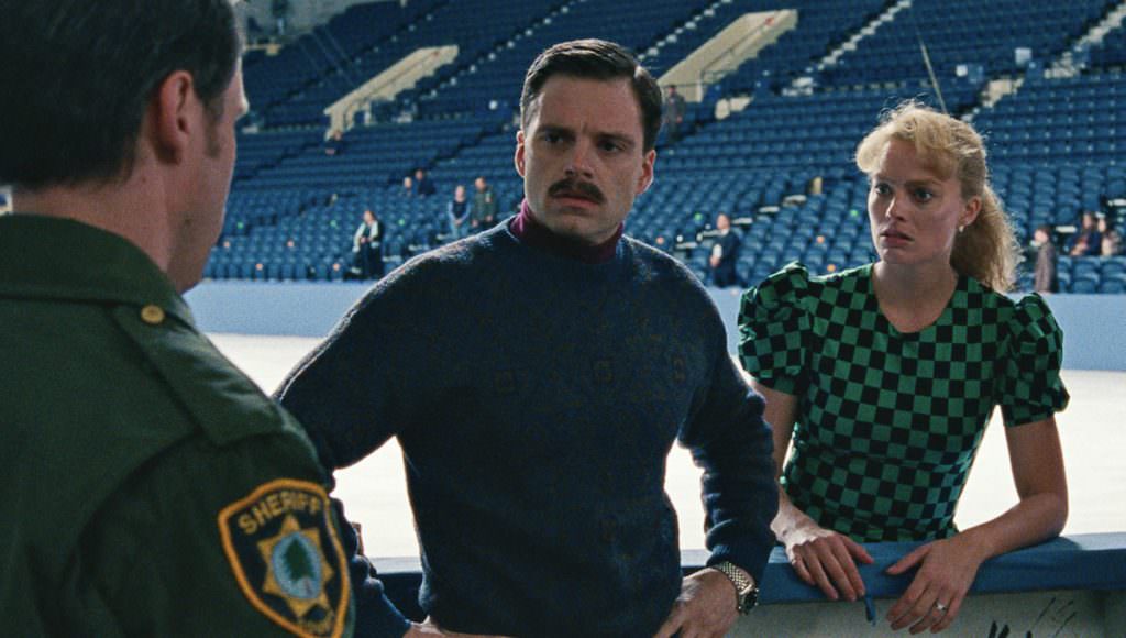 10- Jeff Gillooly (Sebastian Stan), Tonya Harding (Margot Robbie) and Diane Rawlinson (Julianne Nicholson) in I, TONYA, courtesy of NEON