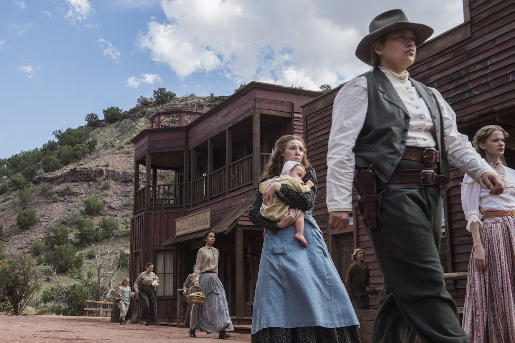 Kayli Carter, Merritt Wever, Tess Frazer in 'Godless.' Photo by: Ursula Coyote/Netflix.