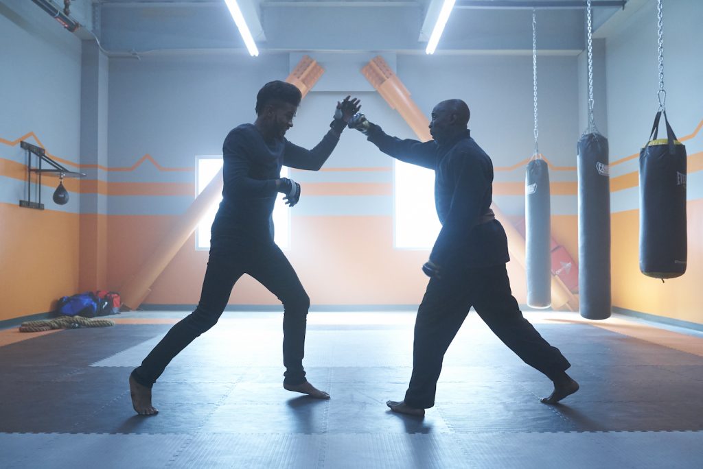 Trevor Jackson and Michael K. Williams in SUPERFLY. Photo Credit: Quantrell D. Colbert