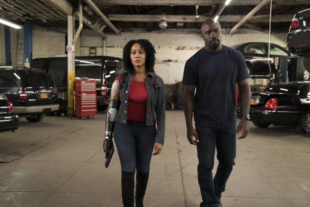L-r: Simone Missick and Mike Colter in Marvel's Luke Cage. Photo by David Lee/Netflix