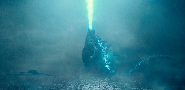 Caption: Godzilla rises from the depths and unleashes his atomic breath to claim his crown as King of the Monsters in Warner Bros. Pictures' and Legendary Pictures' action adventure "GODZILLA: KING OF THE MONSTERS," a Warner Bros. Pictures release. Photo Credit: Courtesy of Warner Bros. Pictures