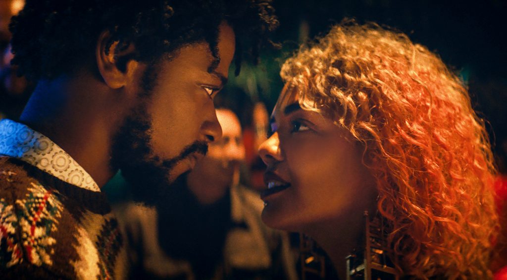 (l to r.) Lakeith Stanfield as Cassius Green and Tessa Thompson as Detroit star in Boots Riley's SORRY TO BOTHER YOU, an Annapurna Pictures release.