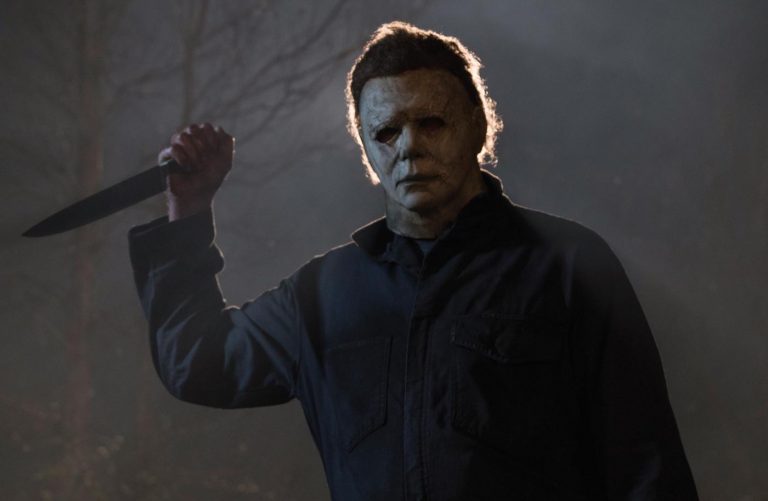 Masked killer Michael Myers (Jim Courtney) in "Halloween." Jamie Lee Curtis returns to her iconic role as Laurie Strode, who comes to her final confrontation with Michael Myers, the masked figure who has haunted her since she narrowly escaped his killing spree on Halloween night four decades ago. Photo Credit: Ryan Green/Universal Pictures