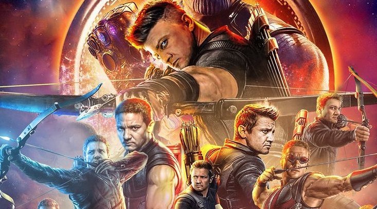 The mock Avengers: Infinity War poster made in honor of Jeremy Renner's Hawkeye, who was absent during the film. Courtesy Marvel Studios.