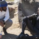 Marvel Studios' BLACK PANTHER..L to R: Director (Ryan Coogler) and Chadwick Boseman (T'Challa/Black Panther). Photo: Matt Kennedy. ©Marvel Studios 2018