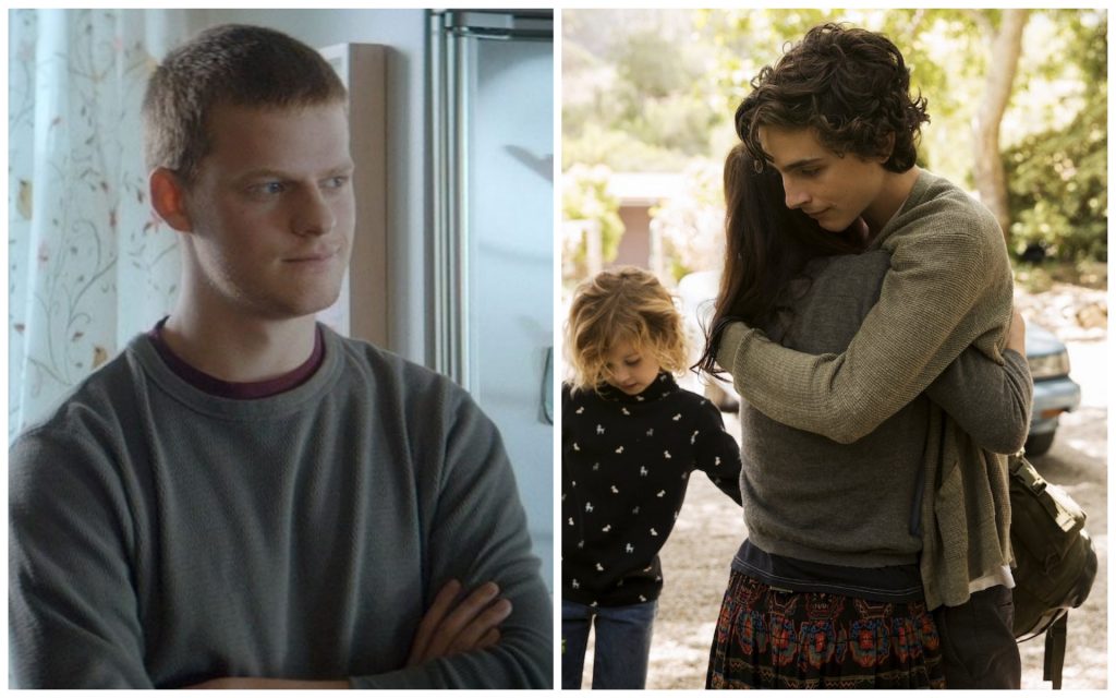 L-r: 1) Featured image: Julia Roberts and Lucas Hedges in ‘Ben is Back.’ Courtesy Roadside Attractions. 2) Oakley Bull as Daisy Sheff, Maura Tierney as Karen Babour, Timothée Chalamet as Nic Sheff, Christian Convery as Jasper Sheff, and Steve Carell as David Scheff star in BEAUTIFUL BOY. Photo Credit: Francois Duhamel/Amazon