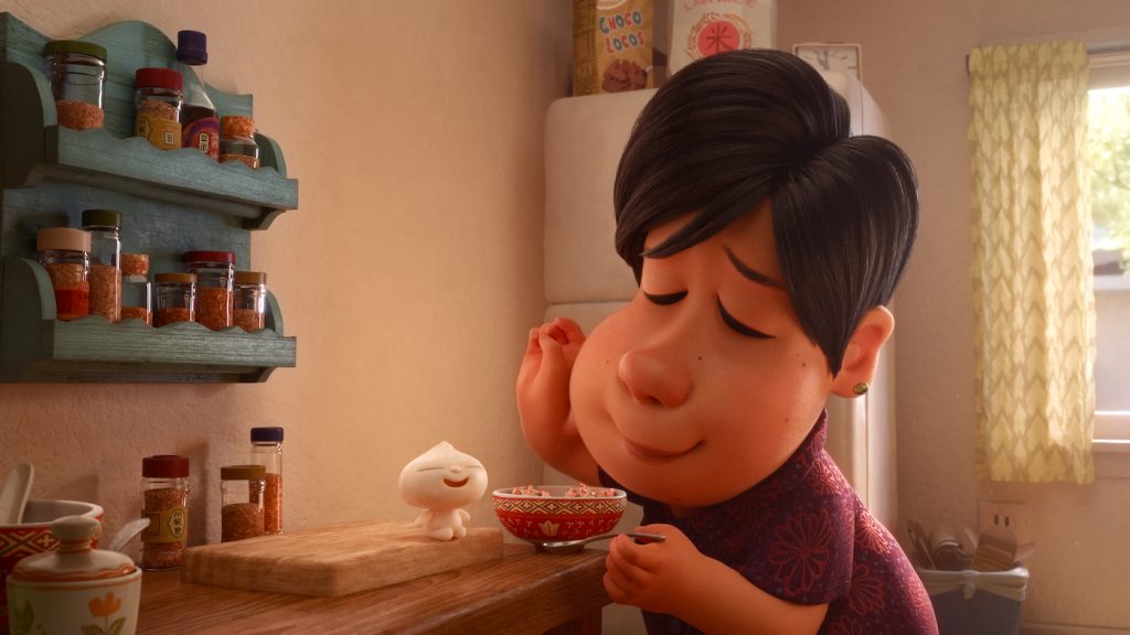 LITTLE BITE -- In Disney•Pixar’s new short “Bao,” an aging Chinese mom suffering from empty-nest syndrome gets another chance at motherhood when one of her dumplings springs to life as a lively dumpling boy. Her mothering instincts kick in immediately as she lovingly feeds her giggly new bundle of joy. Directed by Domee Shi, Bao” opens in theaters on June 15, 2018, in front of “Incredibles 2.” ©2018 Disney•Pixar. All Rights Reserved.