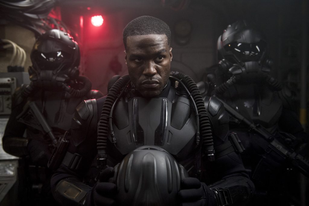 Caption: YAHYA ABDUL-MATEEN II as Black Manta in Warner Bros. Pictures’ action adventure “AQUAMAN,” a Warner Bros. Pictures release. Photo Credit: Jasin Boland/ ™ & © DC Comics