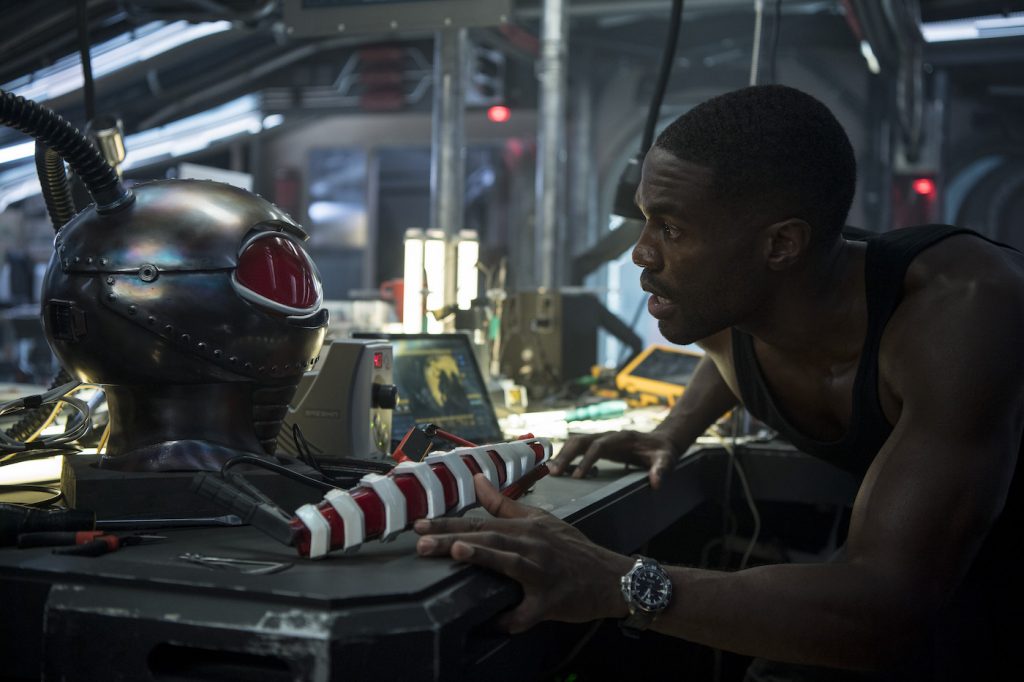 Caption: YAHYA ABDUL-MATEEN II as Black Manta in Warner Bros. Pictures’ action adventure “AQUAMAN,” a Warner Bros. Pictures release.