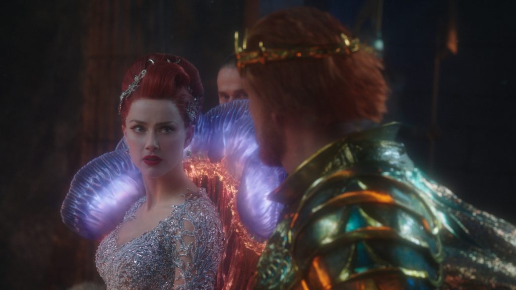 Caption: (L-r) AMBER HEARD as Mera and DOLPH LUNDGREN as King Nereus in Warner Bros. Pictures' action adventure "AQUAMAN," a Warner Bros. Pictures release.