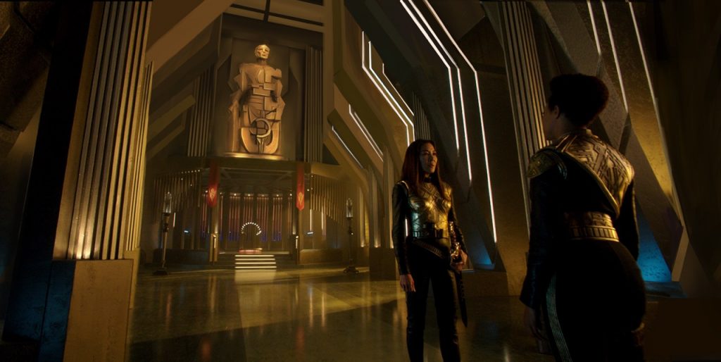 Inside the Terran palace ship throne room. Courtesy Tamara Deverk/CBS