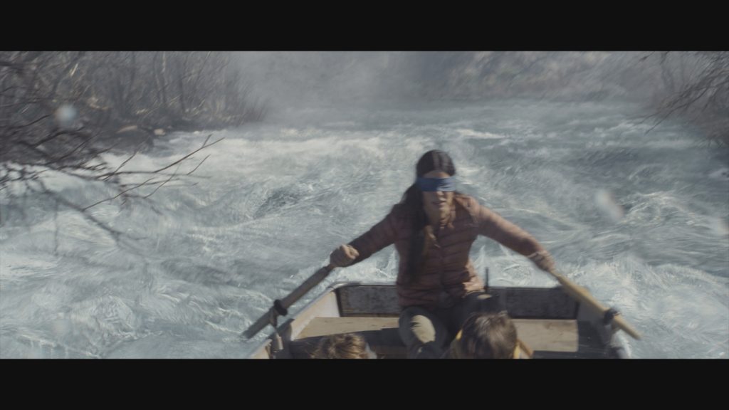 After the VFX team has turned the tank on set into a river in California. Courtesy Netflix.