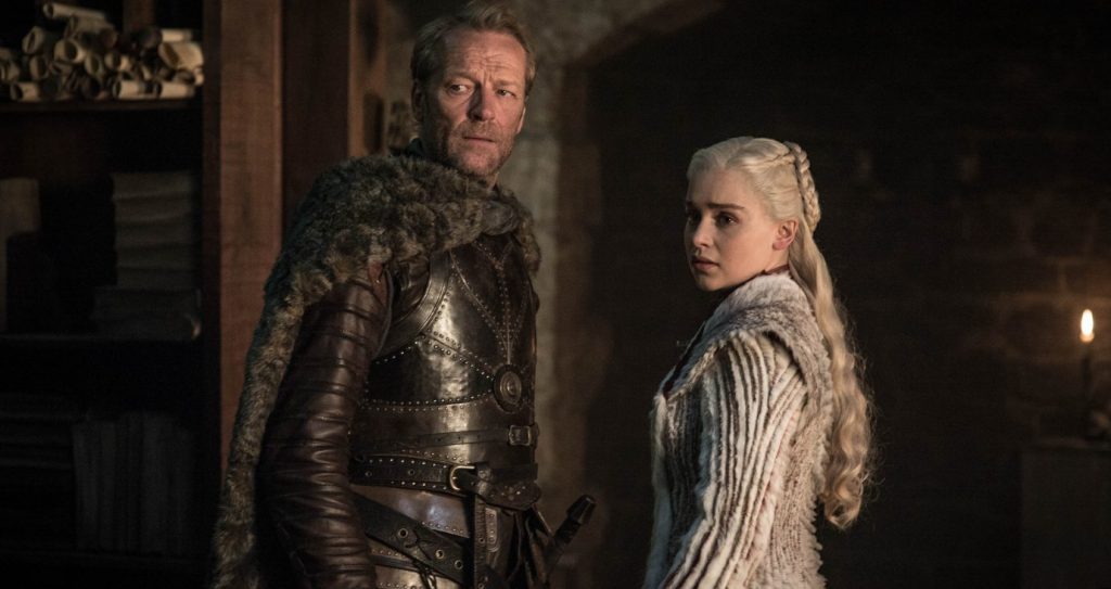 Season 8: Iain Glen, Emilia Clarke. photo: Helen Sloane/HBO