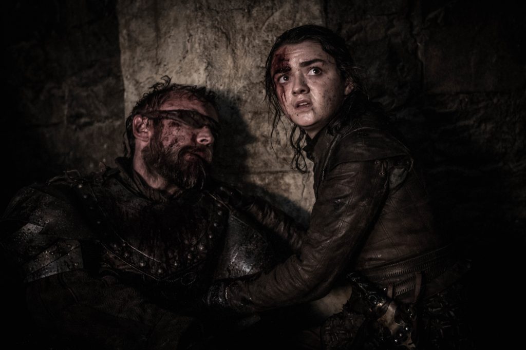 Season 8, episode 3 (debut 4/28/19): Richard Dormer, Maisie Williams. photo: Helen Sloan/HBO