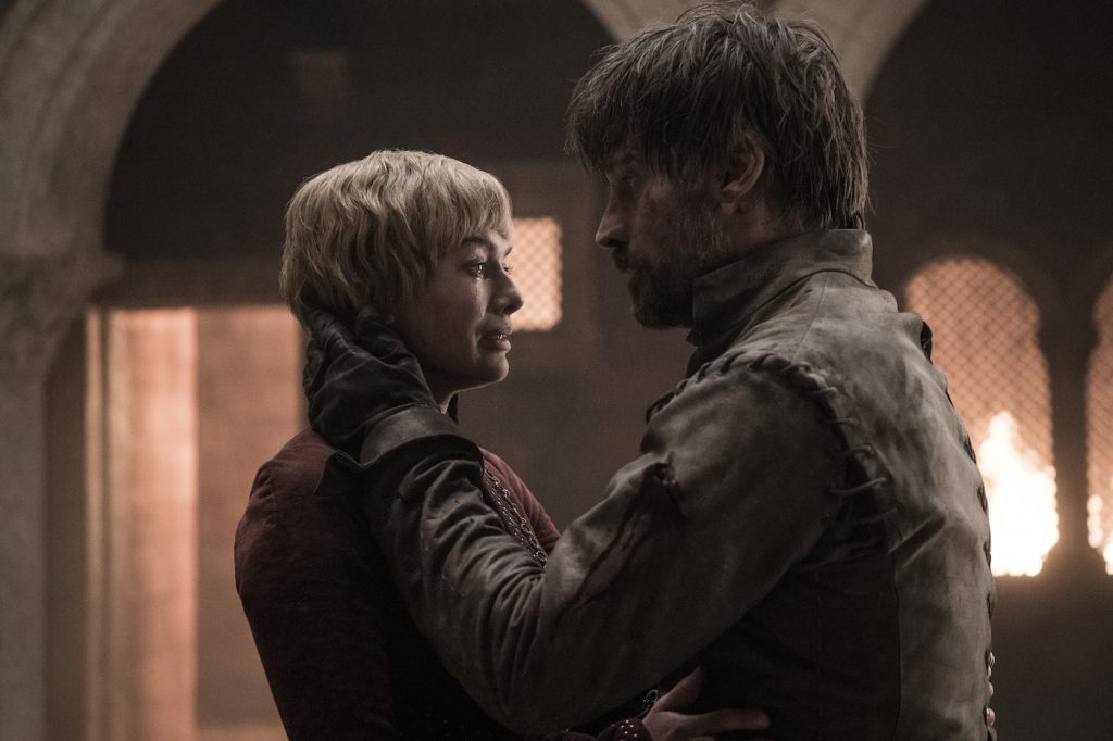 Season 8, episode 5 (debut 5/12/19): Lena Headey, Nikolaj Coster-Waldau. photo: Helen Sloan/HBO