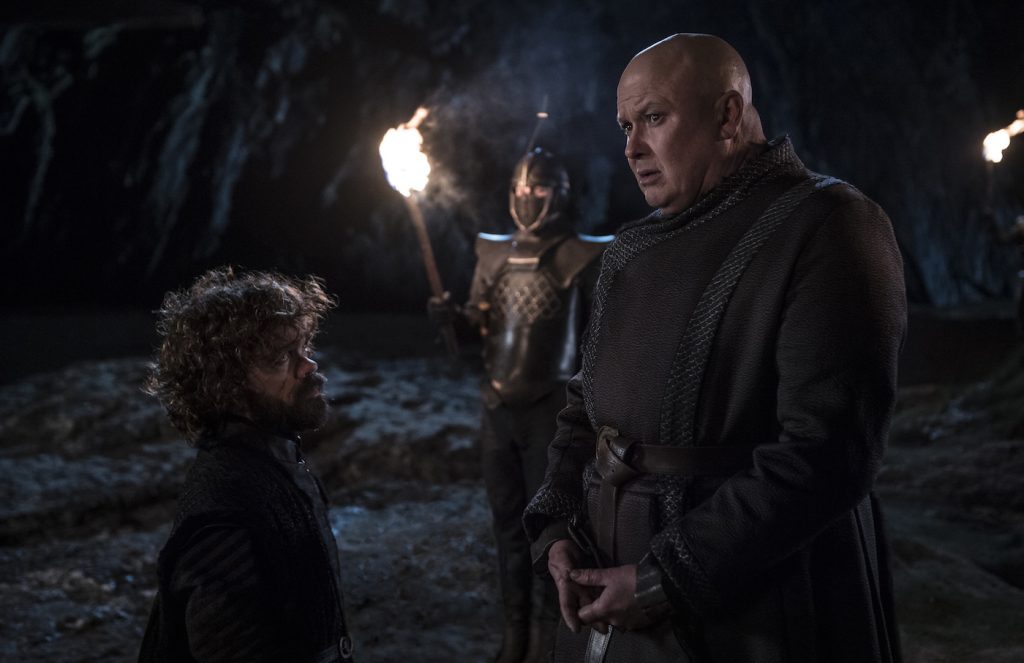 Season 8, episode 5 (debut 5/12/19): Peter Dinklage, Conleth Hill. photo: Helen Sloan/HB