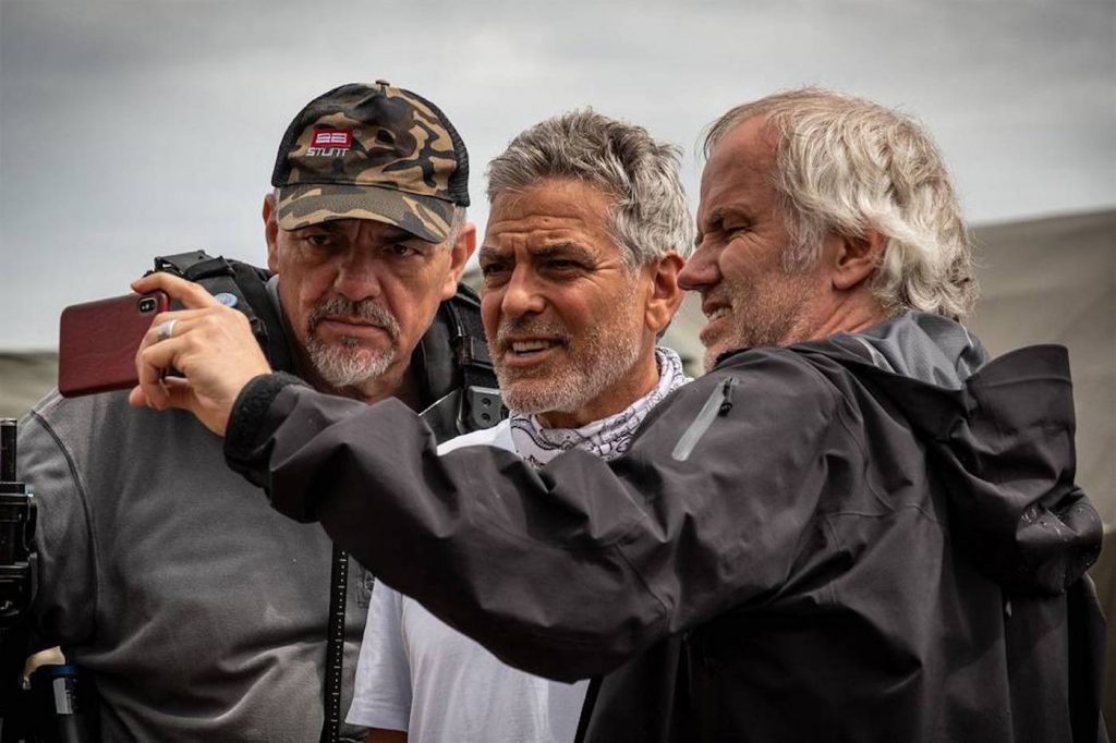 Director George Clooney and cinematographer Martin Ruhe. Photographer Philippe Antonello