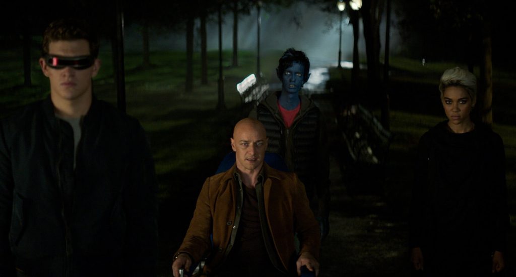 L-R: Tye Sheridan, James McAvoy, Kodi Smit-McPhee, and Alexandra Shipp in Twentieth Century Fox’s DARK PHOENIX. Photo Credit: Courtesy Twentieth Century Fox.