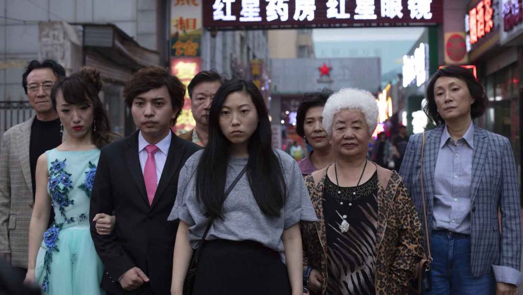 Awkwafina, Tzi Ma, Diana Lin, Lu Hong, Jiang Yongbo, Chan Han, Aoi Mizuhara, Li Xiang Photo by Nick West Courtesy of A24