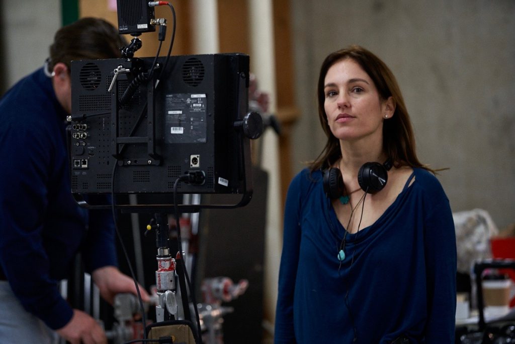 Amy Jo Johnson on the set of 'Tammy's Always Dying.'