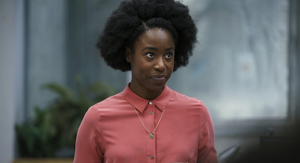 Kirby Howell-Baptiste is Elena in 'Killing Eve.' Photo by Nick Briggs. Courtesy BBC America.