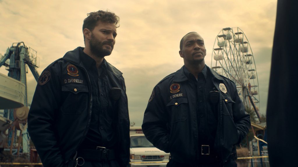 L-r: Jamie Dornan and Anthony Mackie star in 'Synchronic.' Courtesy TIFF