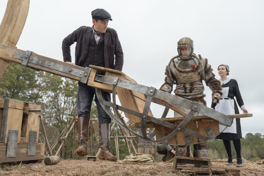 Tom Mison, Jeremy Irons, Sara Vickers. Photo by Mark Hill/HBO