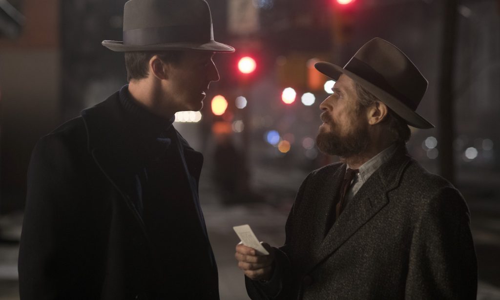 Caption: (L-r) EDWARD NORTON as Lionel Essrog and WILLEM DAFOE as Paul in Warner Bros. Pictures' drama "MOTHERLESS BROOKLYN," a Warner Bros. Pictures release. Photo Credit: Glen Wilson