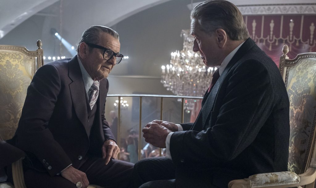 L-r: Joe Pesci is Russell Buffalino and Robert De Niro is Frank Sheeran in 'The Irishman.' Photo by: Niko Tavernise/Netflix