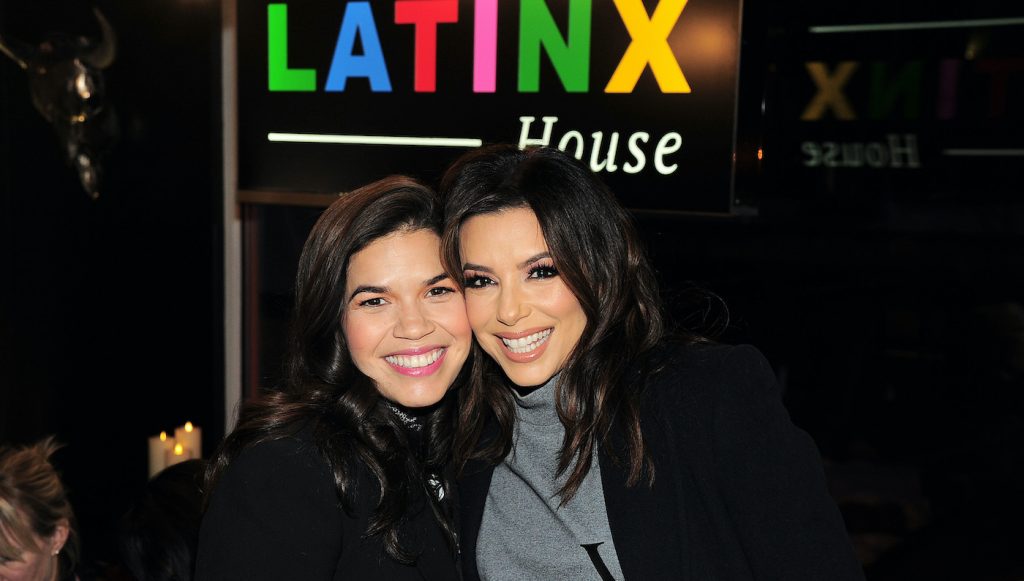 PARK CITY, UTAH - JANUARY 24: America Ferrera and Eva Longoria attend The Latinx House And Netflix Host Their Joint Kick-off Party At The 2020 Sundance Film Festival on January 24, 2020 in Park City, Utah. (Photo by Owen Hoffmann/Getty Images for The Latinx House)