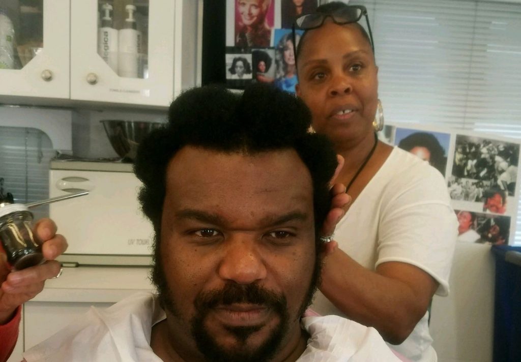 Craig Robinson and Carla Farmer on set of 'Dolemite is My Name.' Courtesy Netflix.