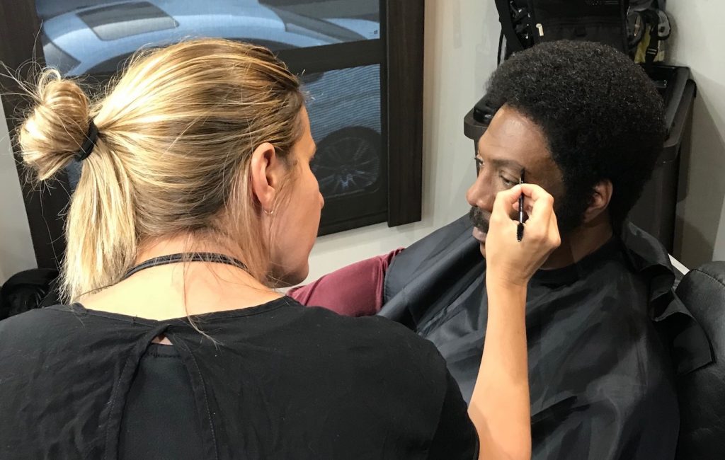 Vera Steimberg working on Eddie Murphy during 'Dolemite is My Name.' Courtesy of Netflix