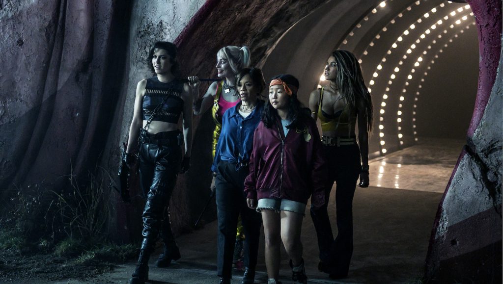 Caption: (L-r) MARY ELIZABETH WINSTEAD as Huntress, MARGOT ROBBIE as Harley Quinn, ROSIE PEREZ as Renee Montoya, ELLA JAY BASCO as Cassandra Cain and JURNEE SMOLLETT-BELL as Black Canary in Warner Bros. Pictures’ “BIRDS OF PREY (AND THE FANTABULOUS EMANCIPATION OF ONE HARLEY QUINN),” a Warner Bros. Pictures release. Photo Credit: Claudette Barius/ & © DC Comics