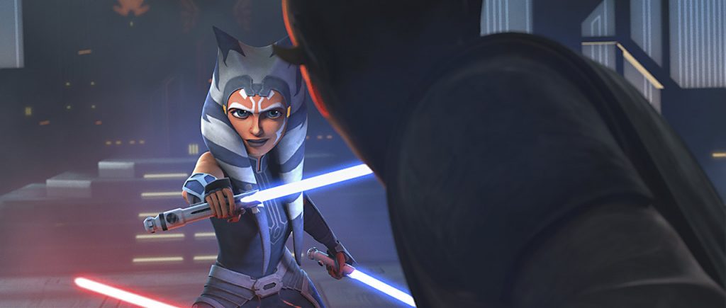 Ahsoka Tano and Maul in 'Star Wars: The Clone Wars.' Courtesy Disney+