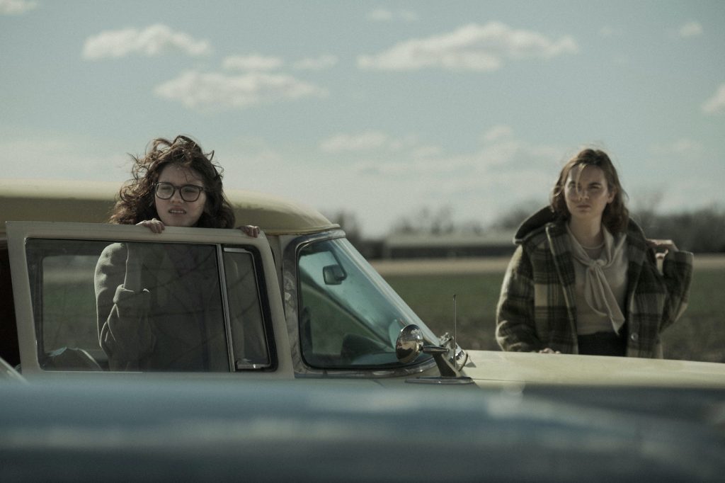 L-r: Kara Hayward is Iris Deerborne and Liana Liberato is Maggie Richmond in 'To The Stars.' Courtesy Samuel Goldwyn Films.