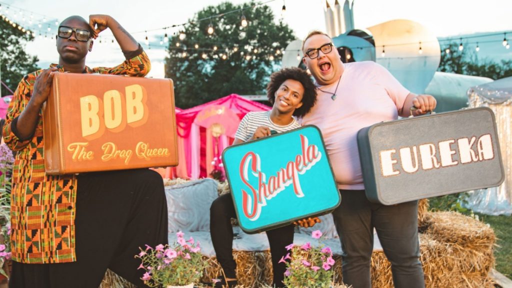 L-r: Bob the Drag Queen, Shangela Laquifa Wadley, and Eureka OHara. Courtesy of HBO