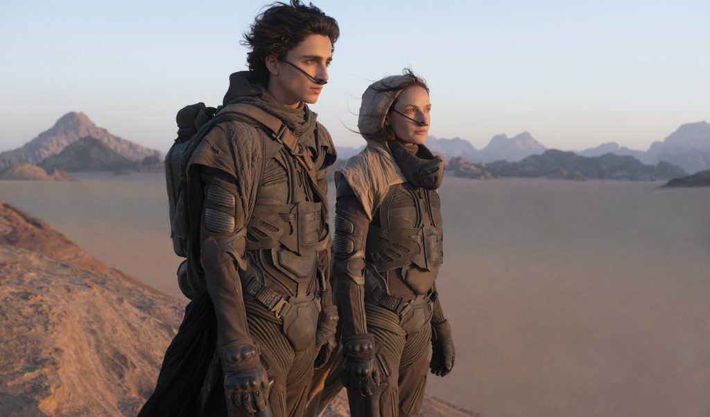 Caption: (L-r) TIMOTHÉE CHALAMET as Paul Atreides and REBECCA FERGUSON as Lady Jessica Atreides in Warner Bros. Pictures and Legendary Pictures’ action adventure “DUNE,” a Warner Bros. Pictures release. Photo Credit: Chiabella James