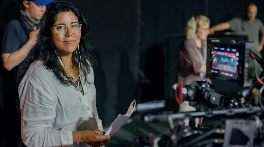 Director Nisha Ganatra on the set of her film THE HIGH NOTE, a Focus Features release. Credit: Glen Wilson / Focus Features