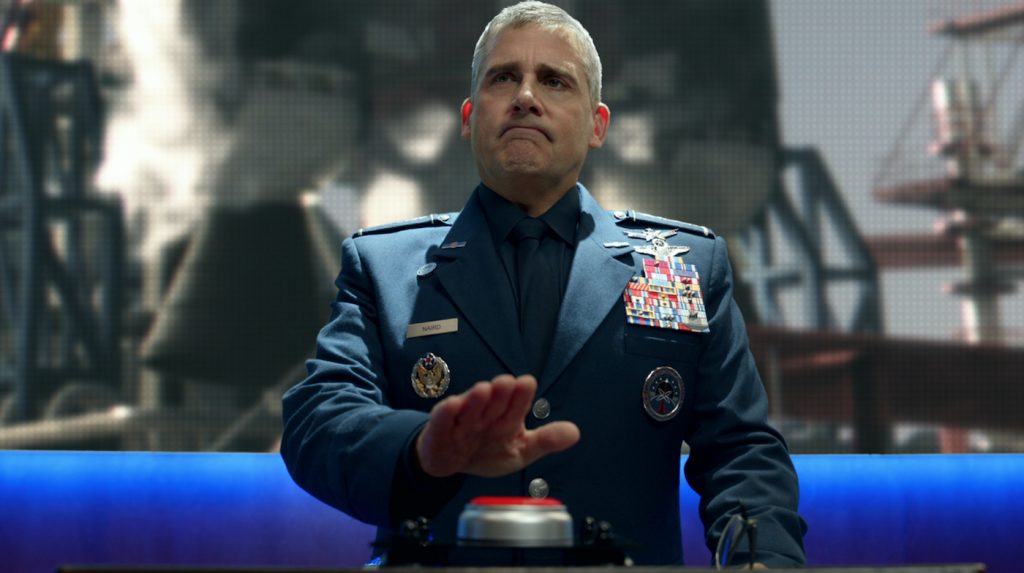 Steve Carell as Mark R. Naird in episode 101 of SPACE FORCE Cr. Courtesy of Netflix © 2020