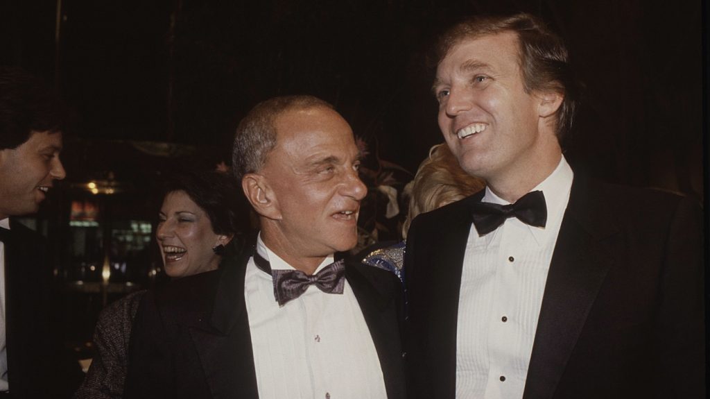 Roy Cohn and Donald Trump at the opening of Trump Tower (1983). Bully. Coward. Victim. The Story of Roy Cohn