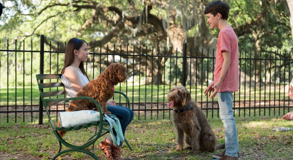 Madison Horcher (“Sophie”, Left) and Gabriel Bateman (“Oliver”, Right) in THINK LIKE A DOG. Courtesy Lionsgate.