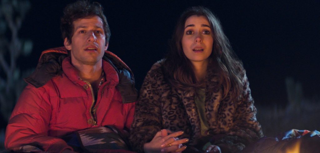 Nyles (Andy Samberg) and Sarah (Cristin Milioti), shown. (Photo by: Hulu)